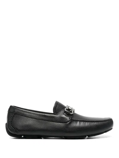 Ferragamo Gancini Slip-on Leather Loafers In Multi