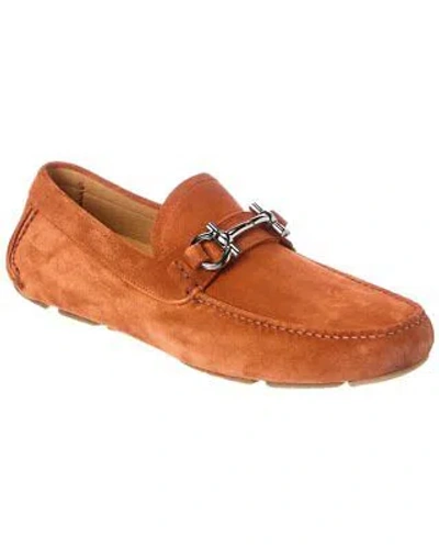 Pre-owned Ferragamo Parigi Suede Driver Men's In Red