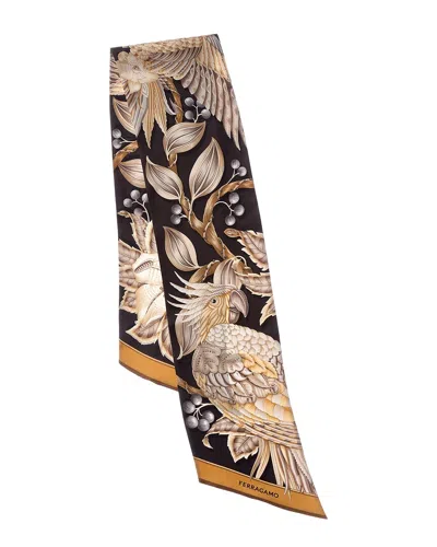 Ferragamo Parrot Print Silk Scarf In Pattern