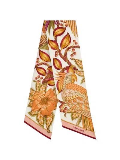 Ferragamo Parrots Print Bandeau Scarf In Multi