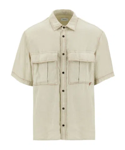 Ferragamo Patch Pocket Short-sleeved Shirt In Nude