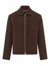 Ferragamo Patch-pocket Zip Jacket In Brown