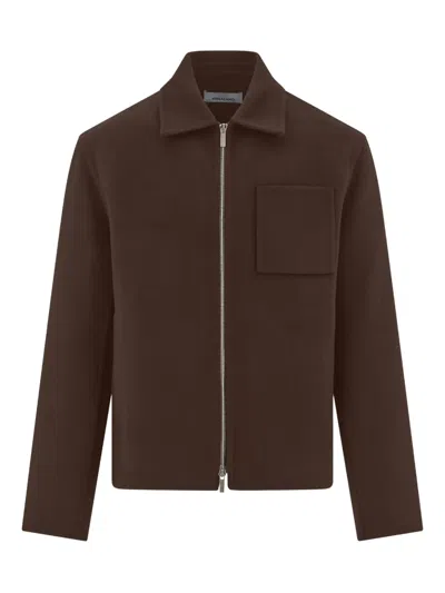 Ferragamo Patch-pocket Zip Jacket In Brown