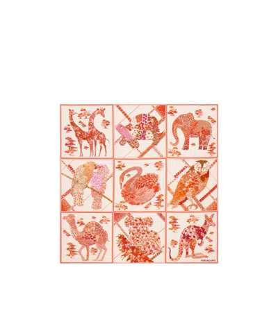 FERRAGAMO PATCHWORK PRINT SILK SCARF