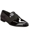 Ferragamo Bryden Suede And Patent-leather Loafers In Black