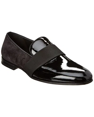 FERRAGAMO FERRAGAMO PATENT & SUEDE LOAFER