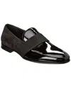 Ferragamo Bryden Suede And Patent-leather Loafers In Black