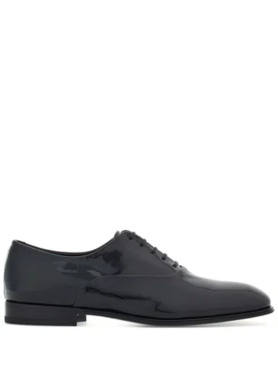 Ferragamo Patent-finish Oxford Shoes In Black