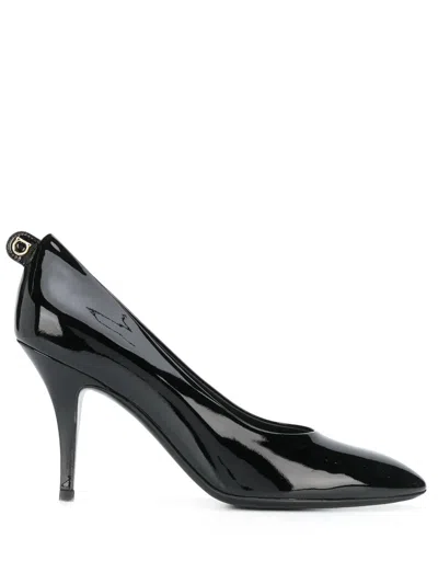 Ferragamo Patent Leather Almond-toe Pumps In Animal Print