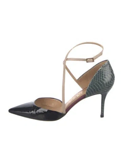 Pre-owned Ferragamo Patent Leather Animal Print D'orsay Pumps In Multi