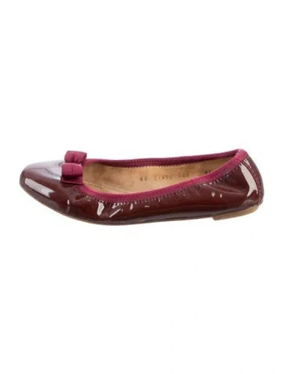 Pre-owned Ferragamo Patent Leather Ballet Flats In Red