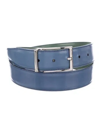 Pre-owned Ferragamo Patent Leather Belt In Blue