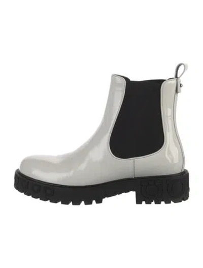 Pre-owned Ferragamo Patent Leather Chelsea Boots In Multi