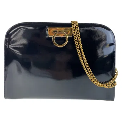 Pre-owned Ferragamo Patent Leather Clutch Bag Shoulder Bag ()