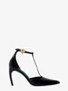 Ferragamo Lysandra Patent T-strap Stiletto Pumps In Multi