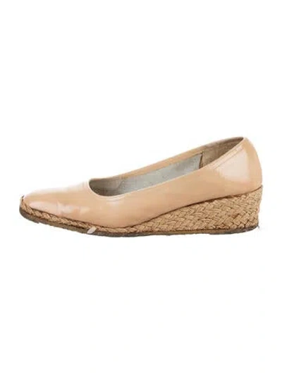 Pre-owned Ferragamo Patent Leather Espadrilles In Brown