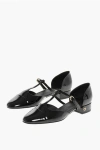 Ferragamo Patent Leather Linette T-bar Ballet Flats In Black