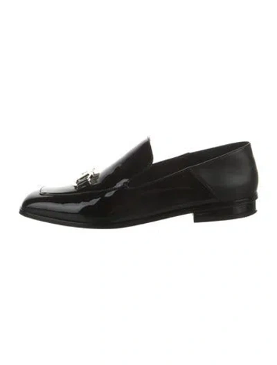 Pre-owned Ferragamo Patent Leather Loafers In Black