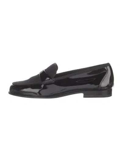 Pre-owned Ferragamo Patent Leather Loafers In Black