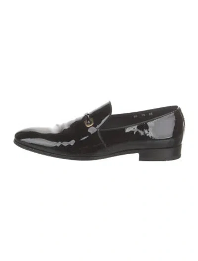 Pre-owned Ferragamo Patent Leather Loafers In Black