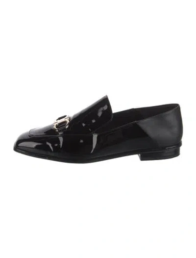 Pre-owned Ferragamo Patent Leather Loafers In Black