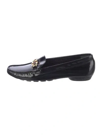 Pre-owned Ferragamo Patent Leather Loafers In Black
