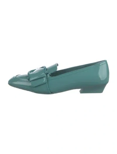 Pre-owned Ferragamo Patent Leather Loafers In Blue