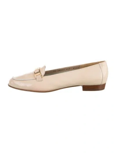 Pre-owned Ferragamo Patent Leather Loafers In Neutral
