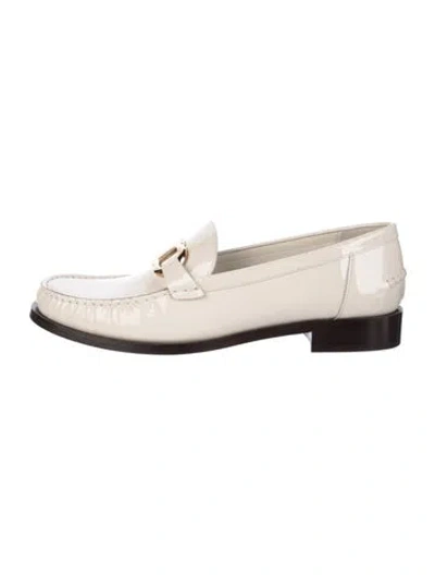 Pre-owned Ferragamo Patent Leather Loafers In Neutral