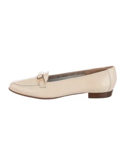 Pre-owned Ferragamo Patent Leather Loafers In Neutral