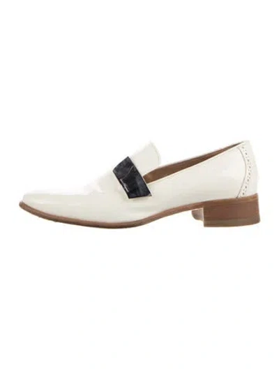 Pre-owned Ferragamo Patent Leather Loafers In Neutral