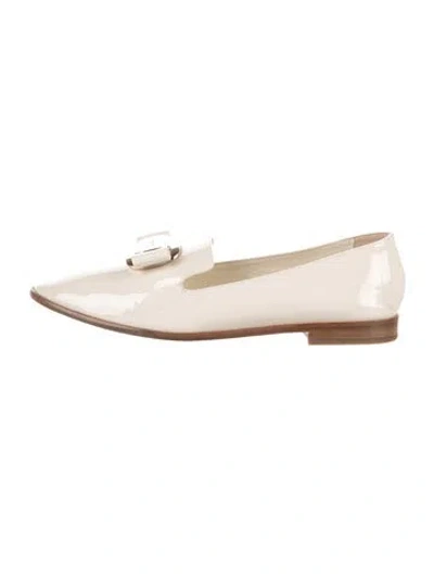 Pre-owned Ferragamo Patent Leather Loafers In Neutrals