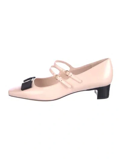 Pre-owned Ferragamo Patent Leather Mary Jane Flats In Pink