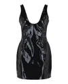 Ferragamo Patent Leather Mini Dress In Blue