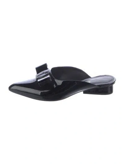 Pre-owned Ferragamo Patent Leather Mules In Black