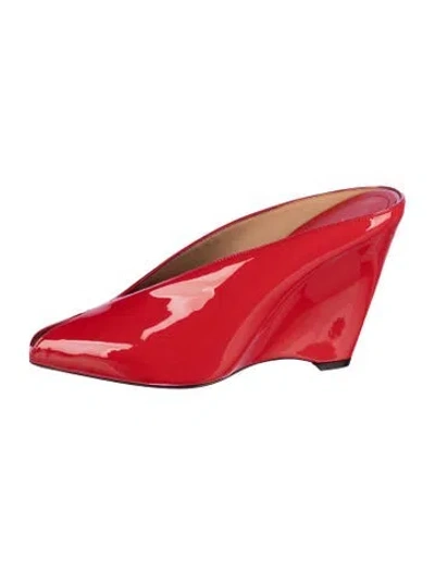 Pre-owned Ferragamo Patent Leather Mules In Red
