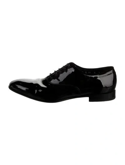 Pre-owned Ferragamo Patent Leather Oxfords In Black