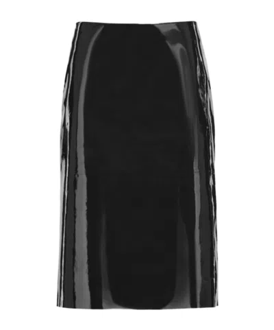 Ferragamo Patent Leather Pencil Skirt In Black