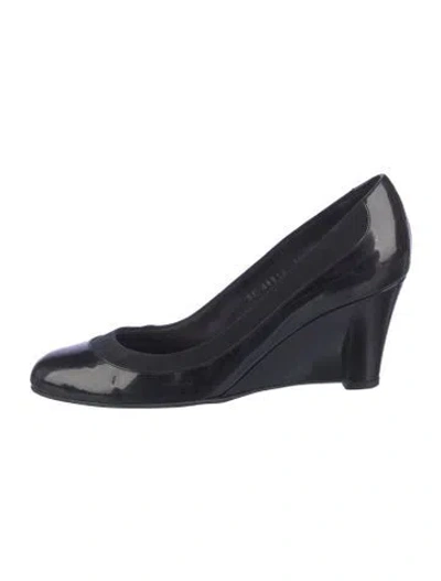 Pre-owned Ferragamo Patent Leather Pumps In Black