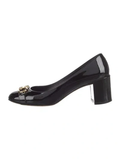Pre-owned Ferragamo Patent Leather Pumps In Black