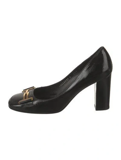 Pre-owned Ferragamo Patent Leather Pumps In Black