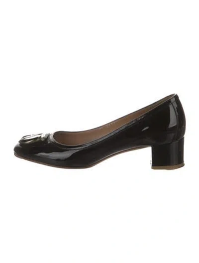 Pre-owned Ferragamo Patent Leather Pumps In Black