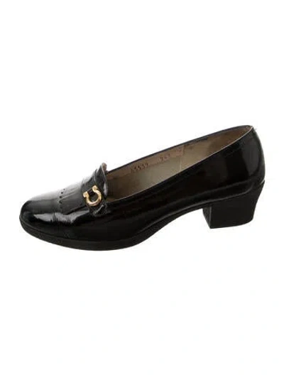 Pre-owned Ferragamo Patent Leather Pumps In Black