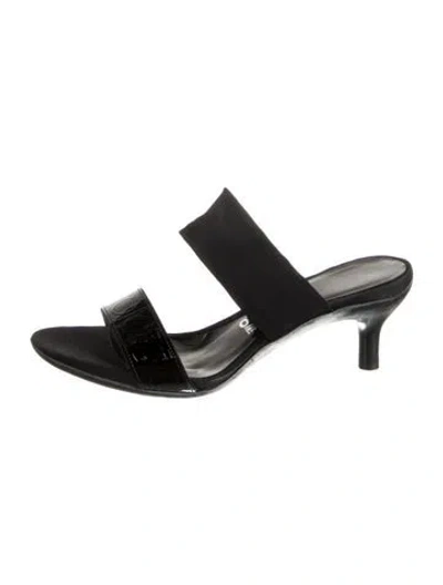 Pre-owned Ferragamo Patent Leather Sandals In Black