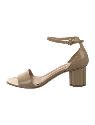 Pre-owned Ferragamo Patent Leather Sandals In Brown