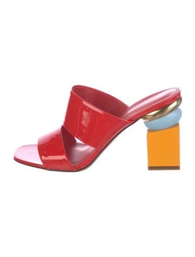 Pre-owned Ferragamo Patent Leather Sandals In Red