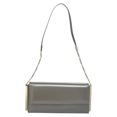 Pre-owned Ferragamo Patent Leather Shoulder Bag () In Silver