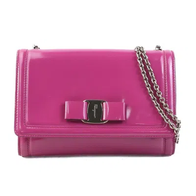Pre-owned Ferragamo Patent Leather Shoulder Bag () In Pink