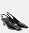 Ferragamo Patent Leather Slingback Pumps In Black