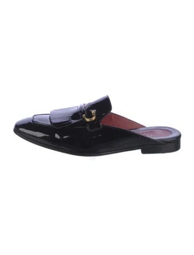 Pre-owned Ferragamo Patent Leather Slippers In Black